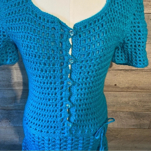 Vintage women’s handmade crocheted fit &‎ flare  dress - Picture 6 of 10